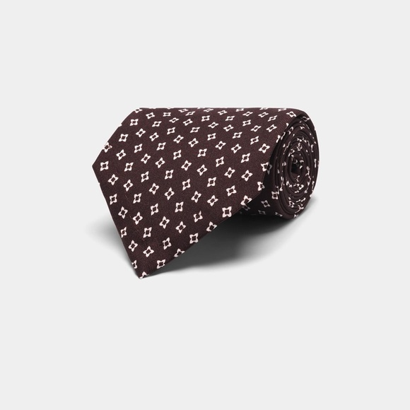 SUITSUPPLY Brown Flower Tie - Picture 1 of 6
